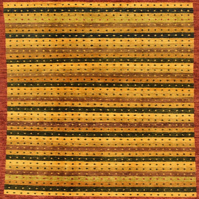 Ahgly Company Tapis d'Intérieur Carré Abstrait Orange Foncé, 4 Pieds Carré