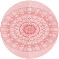 thumbnail image 1 of Ahgly Tapis d'Intérieur Lavable en Machine Carré Transitionnel Pastel Rouge Rose, 3 Pieds Carré, 1 of 7