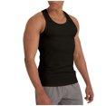 thumbnail image 1 of hoksml Men's Solid Color Ribbed Tank High Elasticity Sports Running Pullover Round Neck Fitness Shoulder Strap Muscular Man Tank Top 2025 Summer Clearance, 1 of 4