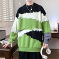 thumbnail image 3 of Pisexur Sweaters Men Soft and Comfortable Fall Sweaters Men Casual Printing Round Neck Solid Color Long Sleeve Striped Knit Sweater Green,L, 3 of 3