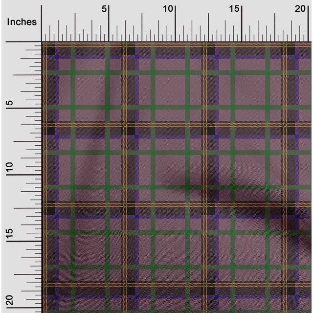 oneOone Viscose Chiffon Fabric Tartan Check Print Fabric By Yard 42 Inch Wide