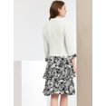 thumbnail image 4 of INSPIRE CHIC Robe et Veste pour Femme Ensembles 2 Pcs Robe Sans Manches en Mousseline à Fleurs et Veste à Panneaux Contrastants L Blanc Noir, 4 of 6