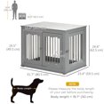thumbnail image 3 of PawHut Dog Crate Furniture, Dog Kennel Side End Table, Grey, 3 of 10