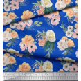 thumbnail image 3 of Soimoi Blue Poly Georgette Fabric Anemone & Begonia Floral Fabric Prints By Yard 42 Inch Wide, 3 of 3