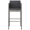 thumbnail image 2 of vidaXL Tabourets de Bar 2 Pcs avec Coussins Gris Rotin Poly, 2 of 4
