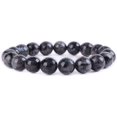thumbnail image 1 of Angelstones Natural Larvikite Gemstone 10mm Round Beads Stretch Bracelet 7 Inch Unisex, 1 of 2