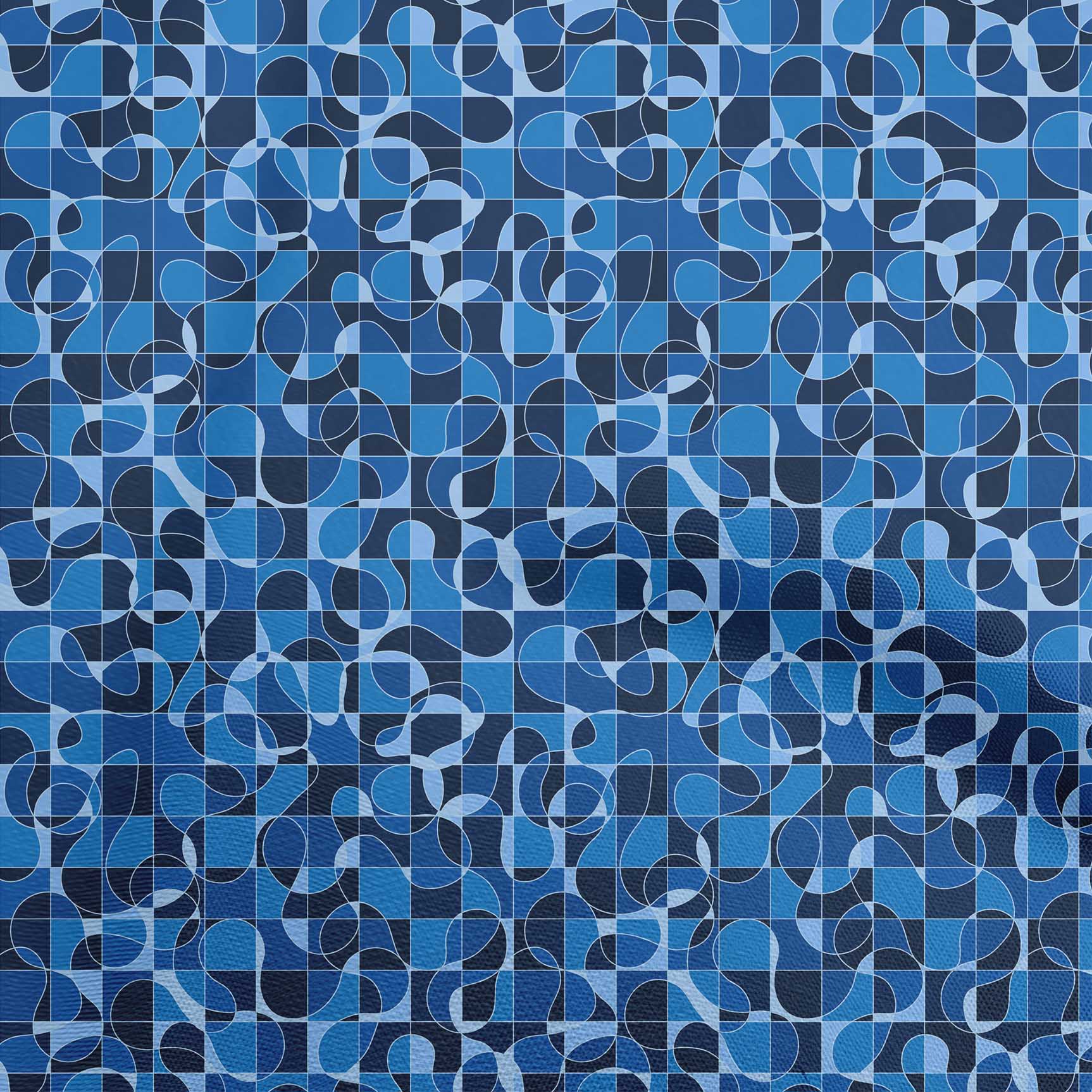 oneOone Rayon Blue Fabric Abstract Dress Material Fabric Print Fabric By The Yard 56 Inch Wide