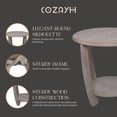 thumbnail image 4 of COZAYH Table d'Appoint en Bois Style Ferme Rustique avec Tablette de Rangement, Fini Gris Vintage, 4 of 12
