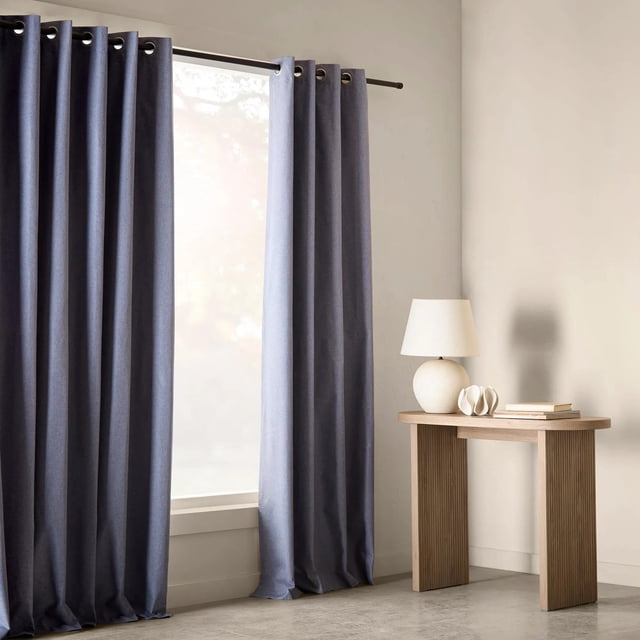 Bouclair Rideau Occultant en Chambray Bleu 52x84 Po (132x213 cm)