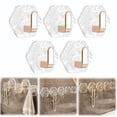 thumbnail image 2 of Command Hooks, Tyeign Wall Mount Hooks Hexagon Adhesive Hooks with Water Design No Drill Wall Hanging Storage Rack Damage Sticky Hooks for Kitchen Bathroom Towel Hanging(5Pc) Hooks for Wall Gold, 2 of 9
