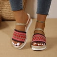 thumbnail image 3 of IUJSOY Womens Platform Sandals Summer Single Band Backless Slides Open Toe Espadrille Wedge Sandals, 3 of 8