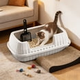 thumbnail image 4 of Tyidzon Semi Enclosed High Bar Cats Litter Box With Splashs Proof Designs For Cats And Cats Shovel Suitable For Home Cats, 4 of 6