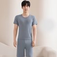 thumbnail image 4 of LOVZFMLL 2 Piece Pajamas Set for Men Short Sleeve T-Shirt Tops Basic Tees Ultra Soft Sleepwear Shorts Longe Short Sets, 4 of 4
