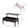 thumbnail image 3 of HOMCOM Table Basse Moderne de 39 Pouces à Plateau Relevable avec Compartiment de Rangement Caché, 3 of 9