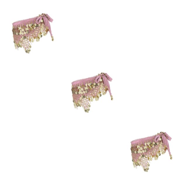 Thinsony Beautiful Belly Dance Waist Chain Intricate Pink 3Set
