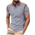 thumbnail image 2 of QIPOPIQ Mens Polo Shirts Textured Knit V-Neck Summer Shirts Clearance, 2 of 8