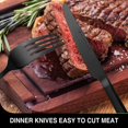 thumbnail image 4 of 48-Piece Black Flatware Set with Steak Knives for 8, Yoehka Stainless Steel Silverware Cutlery Set Home Kitchen Eating Utensils Set, Tableware Include Fork Knife Spoon Set, Mirror Polished, 4 of 6