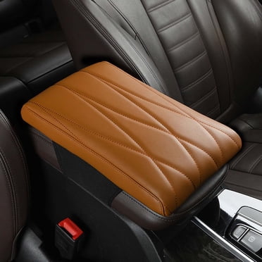 Meitianfacai Car Armrest Cover Cushion,PU Inner Pillow, Car Arm Rest Padded Cover, Auto Center Console Pad, Waterproof Elbow Rest Box Covers, Car Interior Accessory,Yellow