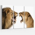 thumbnail image 1 of Design Art Lion And Lioness Roaring Canvas Print, 1 of 3