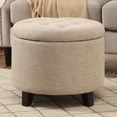 thumbnail image 4 of Convenience Concepts Designs4Comfort Pouf de Rangement Rond en Faux Lin, 4 of 5