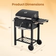 thumbnail image 3 of Gymax Gril au Charbon avec Roues, Gril BBQ Portable avec Plateau à Charbon Réglable, 3 of 10