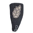 thumbnail image 3 of Crochet Headbands Winter Leaves Pattern with Rhinestones Elastic Head Protector Wide Warm Chunky Hair Accessories for Girls Black, 3 of 6