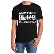 LUOGENLI T-shirts masculins pour hommes une autre belle journée ruinée par responsabilité T-Shirt drôle Sarcastic Saying Joke T-shirt pour hommes femmes 4xl T-shirts pour hommes Tees graphiques Vêtements d'été Noir L