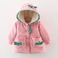 thumbnail image 2 of Clothes for Girl 4t Puff Jackets for Girls Toddler Girls Warm Bowknot Ruffles Coat Jacket Contrast Color Long Sleeve Winter Clothes, 2 of 4