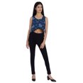 thumbnail image 2 of Moomaya Crop Top à Franges Imprimé pour Femmes, Blouse d'Été Sans Manches à Boutons, 2 of 7