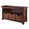 thumbnail image 1 of Banc de rangement 4 pièces Milan avec panier en noyer, 1 of 8
