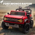 thumbnail image 2 of 24V 2 Seater Ride on Cars for Big Kids, Licensed Ford Bronco Raptor Powered Ride on Toy Truck with Remote Control, Spring Suspension, Bluetooth, LED Light, Electric Car for Kids 3-8 Boys Girls, Red, 2 of 8