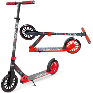 Madd Gear Kruzer 200 Folding Commuter Scooter for Adults & Teens Kruzer 200 – Big 200 mm Wheels, Adjustable Handlebar, Lightweight Carbon-Steel Frame - Red