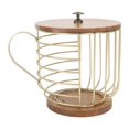 thumbnail image 2 of Large Capacity Coffee Pod Holder With Wooden Base - Durable Iron Construction, Space Saving Coffee Bar Organizer For Kitchen Tabletop, Coffee Bags And Concentrated Coffee Capsules, 2 of 8