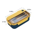 thumbnail image 3 of Japceit Boîte à Lunch pour Enfants, Boîte Bento Boîte à Lunch pour Adultes, Contenants à Lunch pour Adultes/enfants/tout-Petits, Boîte à Lunch Bento 1100 ml à 2 Compartiments, Cuillère Réutilisable Intégrée &, 3 of 7
