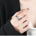 thumbnail image 2 of S925 Adjustable Swivel Silver Ring Open Ring Irregular Frill Double Textured Ring for Women, 2 of 3