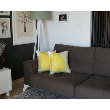 Housse de Coussin Carrée Aquarelle Lever de Soleil Rêve 18 Pouces (Set de 2)