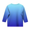 thumbnail image 4 of WEIYLL T-Shirts pour Filles Dégradé Imprimé Polyvalent Col Rond Manches 3/4 Décontracté Enfant Tee Tops pour 7-8 Ans, 4 of 4