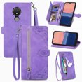 thumbnail image 3 of Étui pour Nokia C21, Housse Portefeuille à Fermeture Éclair, Cordon, Bandoulière, Sangle de Cou, Compatible avec Étui Nokia C21, 3 of 5