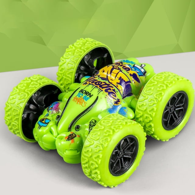 Children's Double Sided Stunt Flipping Four Wheel Drive Racing Car Inertance Car Children's Toy Does Not Require Batteries Can Be Pushed By Hand