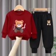 thumbnail image 2 of Ensemble 2 Pcs Vêtements d'Automne pour Bébé Fille, Fille de Papa, Chandail à Manches Longues à Col Rond + Pantalon Jogger, Ensemble Tenue d'Hiver, 2 of 9