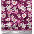 thumbnail image 1 of Soimoi Viscose Chiffon Fabric Cosmos Floral Print Sewing Fabric Yard 42 Inch Wide, 1 of 3