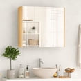 thumbnail image 2 of kleankin Armoire de Salle de Bain Armoire à Miroir Murale avec 3 Portes, 2 of 10