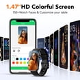thumbnail image 3 of 1.47" Smartwatch for Women Men with Multiple Sport Modes Step Counter, Fitness Tracker Bluetooth Calls (Make/Answer), IP68 Waterproof, Fitness Watch Compatible with Android and iPhone, Black, 3 of 5