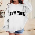 thumbnail image 2 of MIASHUI Chandail en Molleton pour Filles Hauts Imprimés Lettres Pull Col Rond, Blanc, 5-6 Ans, 2 of 5