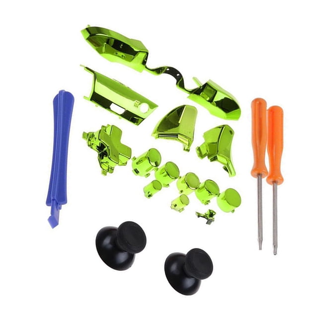 Kit de Boutons de Déclenchement de Pare-Chocs de Manette de Jeu LB RB Ensemble Entretien Professionnel LT RT Tournevis de Manette de Jeu Réparation DIY Pièces de Rechange Entretien Professionnel Vert