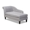 thumbnail image 1 of Baxton Studio Chaise Longue Rembourrée Gris Fluorescent à Finition Noire, 1 of 9