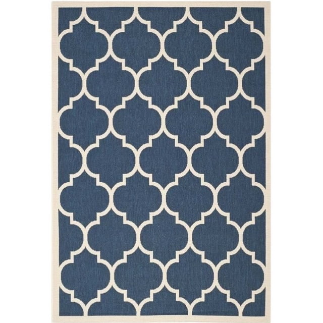 Safavieh Courtyard Polypropylene Medium Rectangle Rug CY6914-268-6 in Navy and Beige