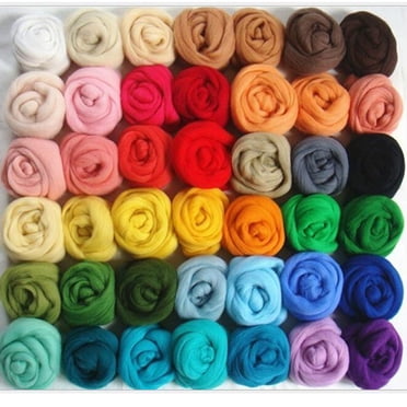 36 Couleurs Mèche de Laine Fibre Laine Mèche pour Feutrage à l'Aiguille Filage à la Main Bricolage