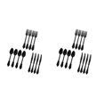 thumbnail image 1 of Transemion Plastic Forks Spoons Knifes Silverware Decor Party Black 18.5cm 2Set, 1 of 6
