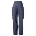 thumbnail image 4 of LUOGENLI Pantalon Décontracté pour Femme Pantalon Rétro Français à Jambe Grand pour Femme Poche Décontractée Ample à Jambe Droite Pantalon de Travail pour Femme Pantalon Décontracté pour Femme Extensible Pantalon Décontracté pour Femme Taille Extensible Gris G, 4 of 4